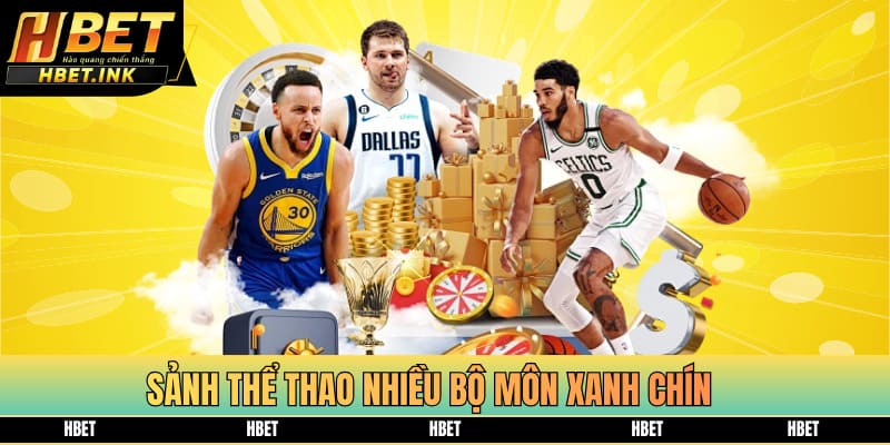 Sảnh thể thao nhiều bộ môn xanh chín